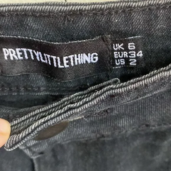 🌼SALE🌼 Petite High Waist Black Denim Disco Shorts - Picture 5 of 8